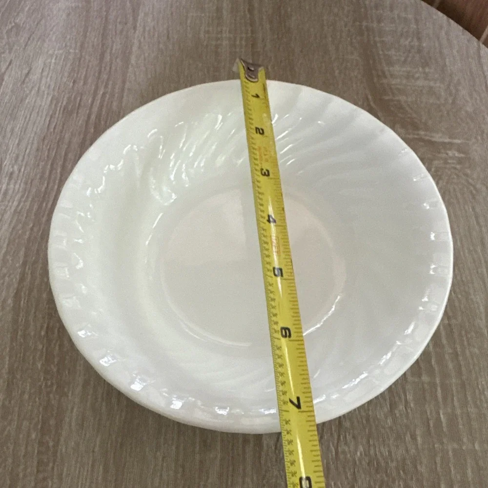 Set of 2 Corelle White Enhancements Swirl 7-1/4 Inch Soup Cereal Bowls